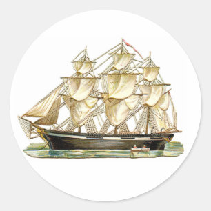 Klassisches hohes Schiff Runder Aufkleber