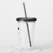 Klassisches Holzdesign | Name hinzufügen Acryltrinkbecher (Links)