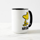 Klassisches Holzdesign | Name hinzufügen Tasse (VorderseiteRechts)