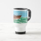 Klassisches Holzspeedboat Reisebecher (VorderseiteRechts)