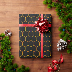 Klassisches Honeycomb-Muster mit dunklem Hintergru Geschenkpapier