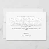 Klassisches, horizontales romantisches Foto Hochze Dankeskarte (Rückseite)