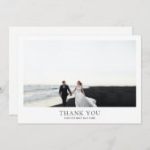 Klassisches, horizontales romantisches Foto Hochze Dankeskarte (Vorne/Hinten)