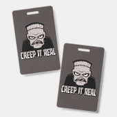 Klassisches Horror-Frankenstein-Design 'Creep It R Ausweis (Vorder- & Rückseite)