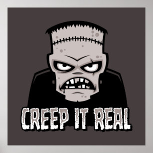 Klassisches Horror-Frankenstein-Design 'Creep It R Poster