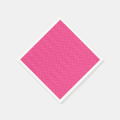 Klassisches Hot Pink und White Polka Dot Napkins Serviette (Ecke)