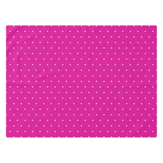 Klassisches Hot Pink White Polka Dots Muster  Tischdecke (Vorderseite (Horizontal))