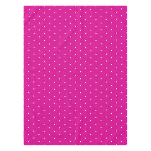Klassisches Hot Pink White Polka Dots Muster  Tischdecke (Vorderseite)