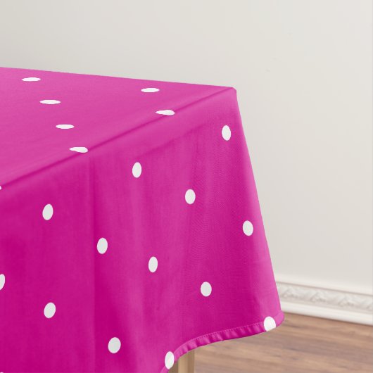 Klassisches Hot Pink White Polka Dots Muster  Tischdecke (Beispiel)