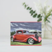 Klassisches Hotrod-Auto Postkarte (Stehend Vorderseite)