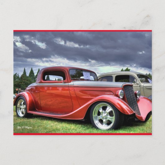 Klassisches Hotrod-Auto Postkarte (Vorderseite)