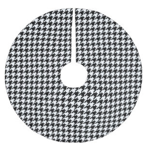 Klassisches Houndstooth-Muster Dogstooth-Karo-Desi Polyester Weihnachtsbaumdecke