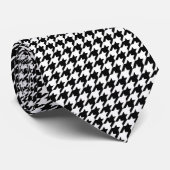 Klassisches Houndstooth-Muster Dogstooth-Karodesig Krawatte (Gerollt)