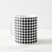 Klassisches Houndstooth-Muster Dogtooth-Karodesign Kaffeetasse (Vorderseite Links)