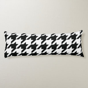 Klassisches Houndstooth-Muster: Schwarz-Weiß Vinta Seitenschläferkissen