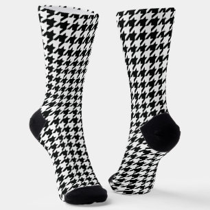 Klassisches Houndstooth-Muster: Schwarz-Weiß Vinta Socken