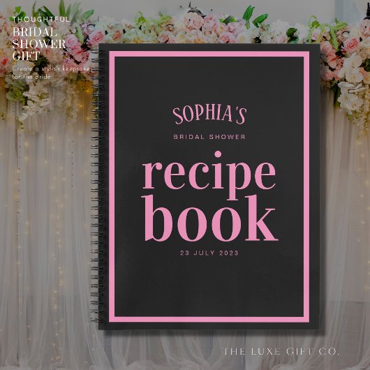 Klassisches Hübsches Schwarzes Brautparty Rezept B Notizblock