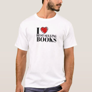 Klassisches "Ich liebe Bestseller"-Leser-Design T-Shirt
