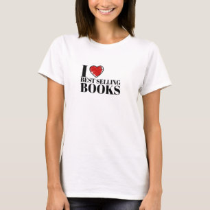 Klassisches "Ich liebe Bestseller"-Leser-Design T-Shirt