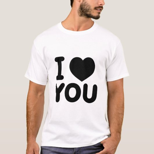 Klassisches "Ich liebe Dich"-Herz T-Shirt (Vorderseite)