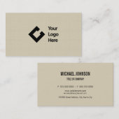 Klassisches Imitat-antikes Leinenweiß mit Logo Visitenkarte (Vorne/Hinten)