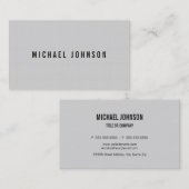 Klassisches Imitat-Leinengrau Visitenkarte (Vorne/Hinten)