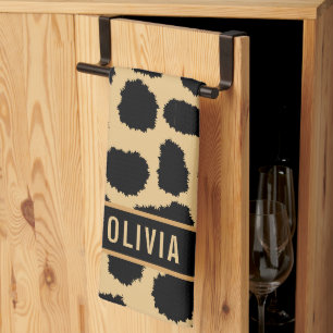 Klassisches individuelles Namen Gepard Tierdruck M Geschirrtuch