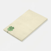 Klassisches Irisches Glückskleeblatt Post-it Klebezettel (angewinkelt)