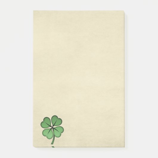 Klassisches Irisches Glückskleeblatt Post-it Klebezettel (Vorderseite)