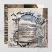 Klassisches italienisches Foto für Hochzeiten Einladung (Vorne/Hinten)