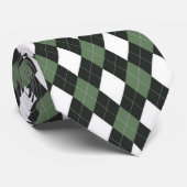 Klassisches Jägergrün und weißes Argyle-Muster Krawatte (Gerollt)