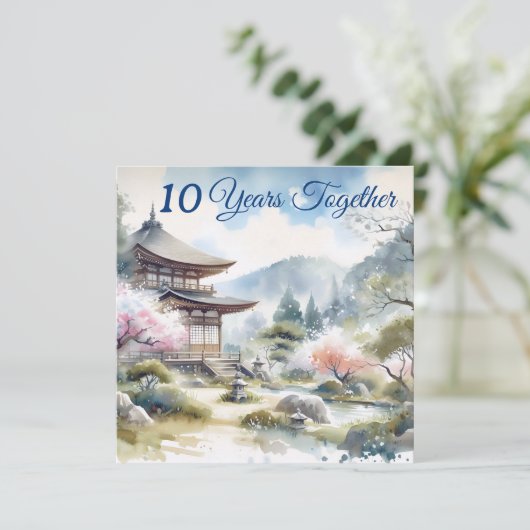 Klassisches Japan Kirschblütenblüte pinkfarbenes W Karte (Stehend Vorderseite)