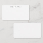 Klassisches Kalligrafie-Skript Schlicht Simple Whi Mitteilungskarte (Vorne/Hinten)