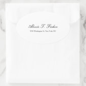 Klassisches Kalligrafie-Skript Schlicht Simple Whi Ovaler Aufkleber (Tasche)