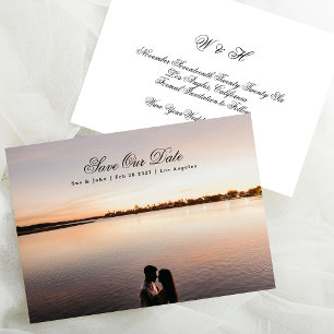 Klassisches Kalligrafisches Monogramm-Foto Save The Date