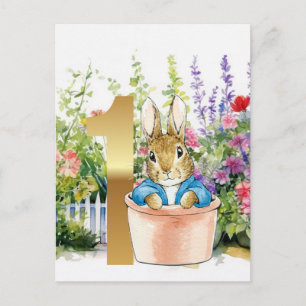 Klassisches Kaninchen Erster Geburtstag Postkarte