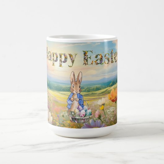Klassisches Kaninchen Frohe Ostern Kaffeetasse (Mittel)