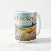 Klassisches Kaninchen Frohe Ostern Kaffeetasse (VorderseiteRechts)