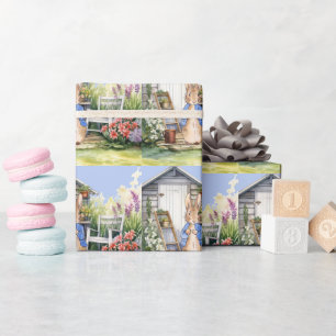 Klassisches Kaninchen im blauen Jackett Geschenkpapier