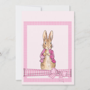 Klassisches Kaninchen im rosa Mantel Einladung