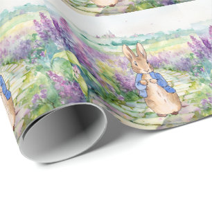 Klassisches Kaninchen in blauer Jacke Geschenkpapier