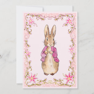 Klassisches Kaninchen in einem rosa Mantel Einladung