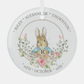 Klassisches Kaninchen Ornament Aus Glas (Vorderseite)