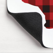 Klassisches kariertes Bärendesign in Rot und Schwa Mousepad (Ecke)