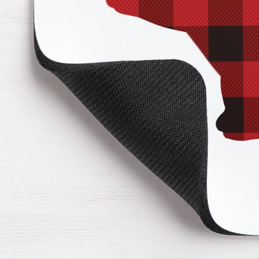 Klassisches kariertes Bärendesign in Rot und Schwa Mousepad (Ecke)