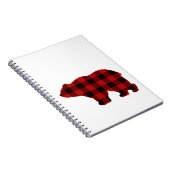 Klassisches kariertes Bärendesign in Rot und Schwa Notizblock (Rechte Seite)