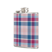 Klassisches Kariertes blaues rotes Muster Flachmann (Links)