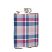 Klassisches Kariertes blaues rotes Muster Flachmann (Rechts)