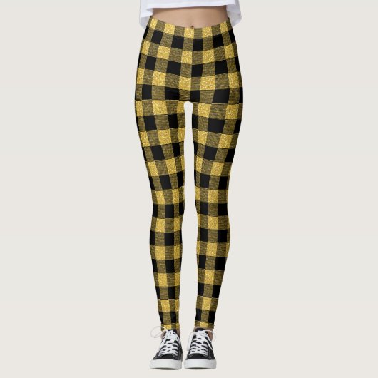Klassisches, kariertes Buffalo-Muster Leggings (Vorderseite)