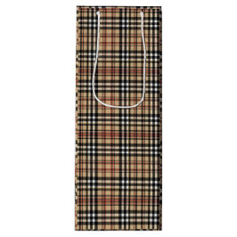 Klassisches kariertes Design Geschenktüte Für Weinflaschen